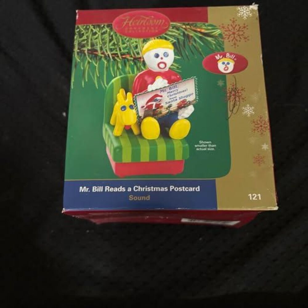 2004 Carlton Cards ornament Mr. Bill Reads a Christmas Postcard